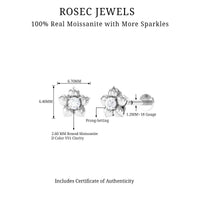 Round Moissanite Flower Earring for Helix Piercing