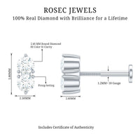 Natural Diamond 2 Stone Earring for Tragus Piercing