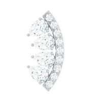 Pear and Round Moissanite Curved Cartilage Earring