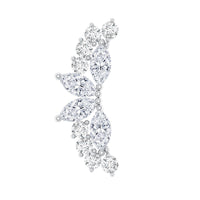 Certified Moissanite Cluster Crawler Earring for Helix Piercing