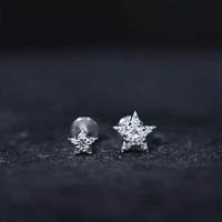 Minimalist Diamond Star Earring for Tragus Piercing
