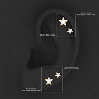 Minimalist Diamond Star Earring for Tragus Piercing