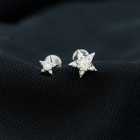 Minimalist Diamond Star Earring for Tragus Piercing