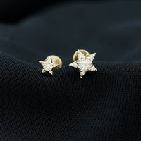 Minimalist Diamond Star Earring for Tragus Piercing