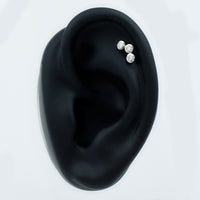 Bezel Set Moissanite Three Stone Crawler Earring