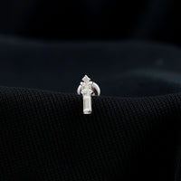 Genuine Diamond Three Stone Bar Tragus Earring