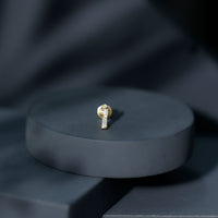 Genuine Diamond Three Stone Bar Tragus Earring
