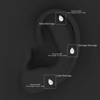 Solitaire Diamond Teardrop Tragus Earring for Women