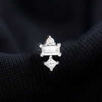 Unique Moissanite Tragus Earring with Flat Back