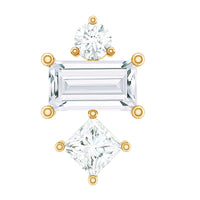 Unique Moissanite Tragus Earring with Flat Back