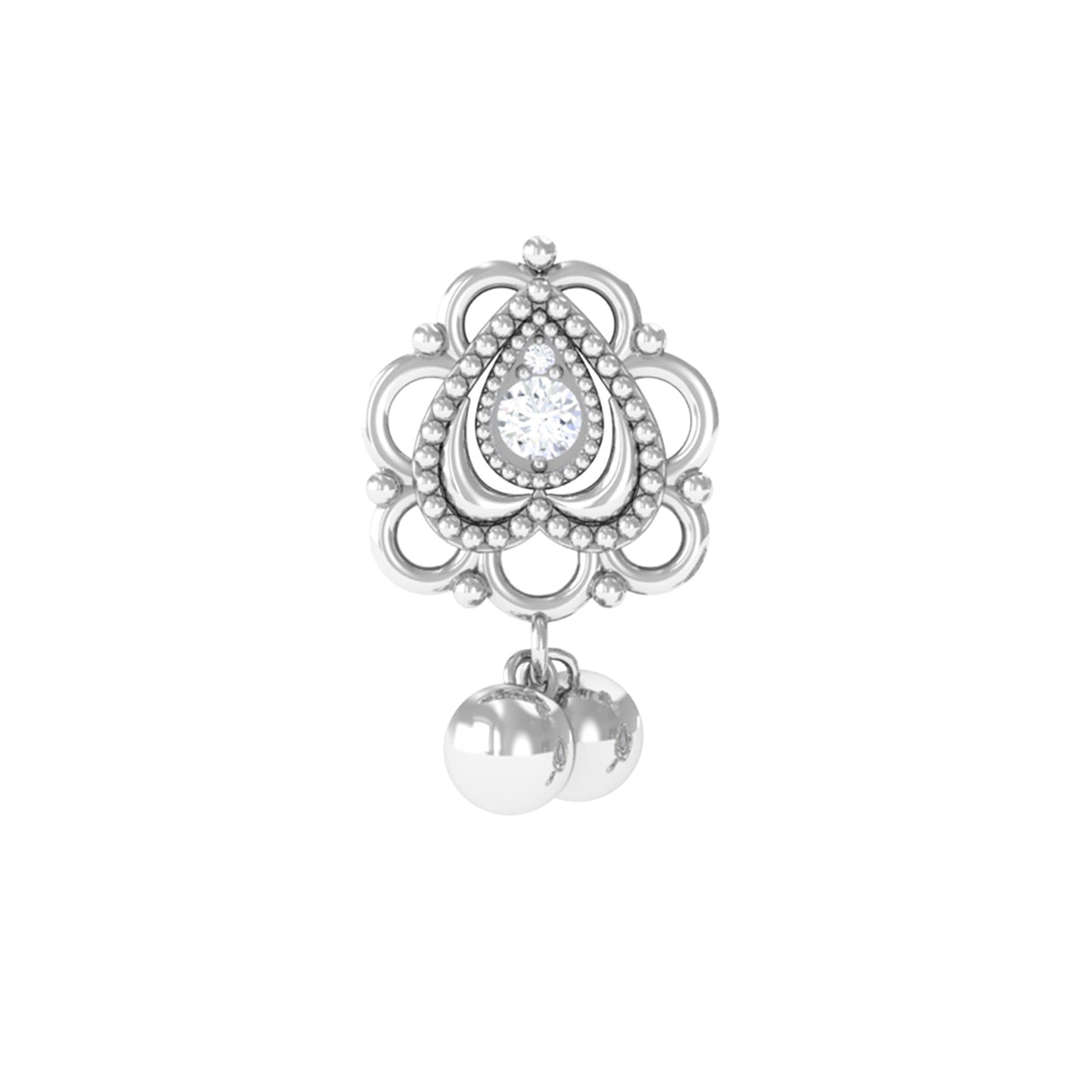 Antique Moissanite Drop Earring for Cartilage Piercing