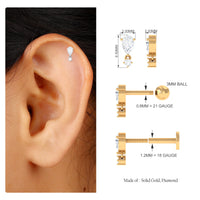 Pear Diamond Drop Earring for Helix Piercing