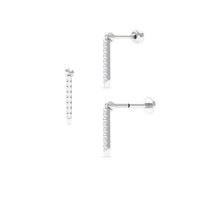 Minimalist Diamond Line Bar Earring for Helix Piercing