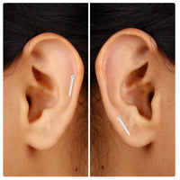 Minimalist Diamond Line Bar Earring for Helix Piercing