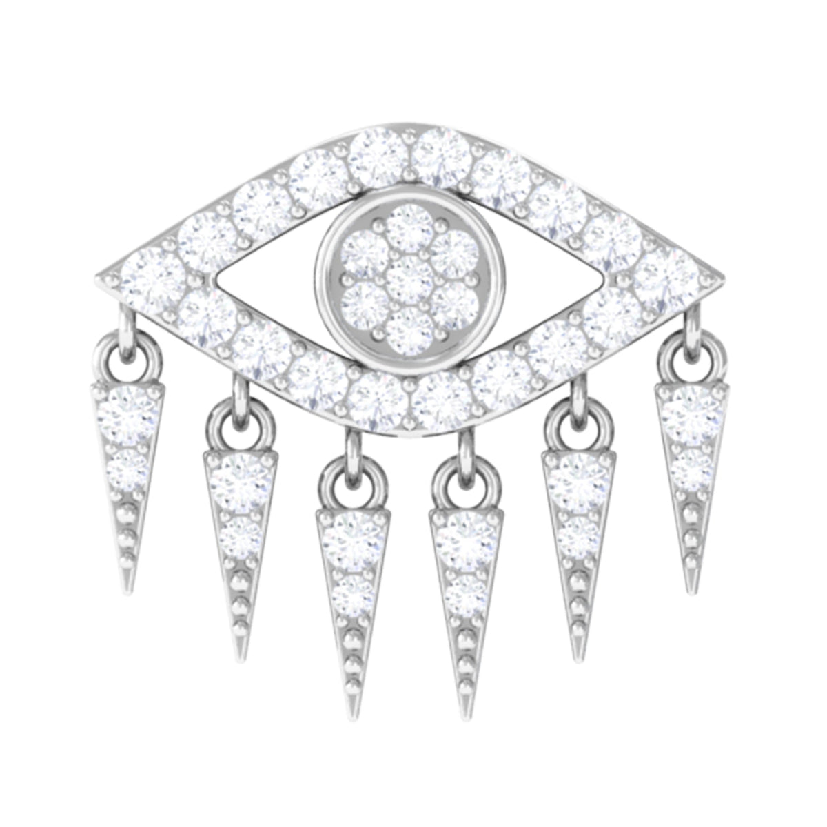 Unique Moissanite Evil Eye Earring for Cartilage Piercing