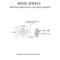Unique Moissanite Evil Eye Earring for Cartilage Piercing