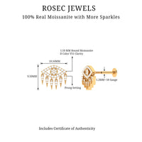 Unique Moissanite Evil Eye Earring for Cartilage Piercing