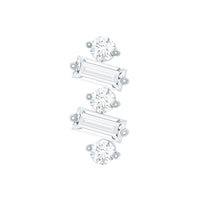 Genuine Baguette Diamond Tragus Earring With Certificate