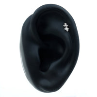 Genuine Baguette Diamond Tragus Earring With Certificate