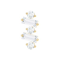 Genuine Baguette Diamond Tragus Earring With Certificate