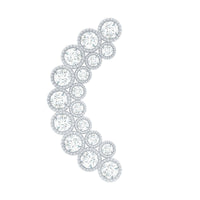 Moissanite Curved Helix Earring in Milgrain Bezel Setting