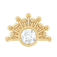 Bezel Set Diamond Sunburst Earring for Helix Piercing