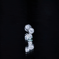 Certified Moissanite Three Stone Crawler Helix Earring
