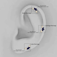 Natural Blue Sapphire Ear Crawler Earring