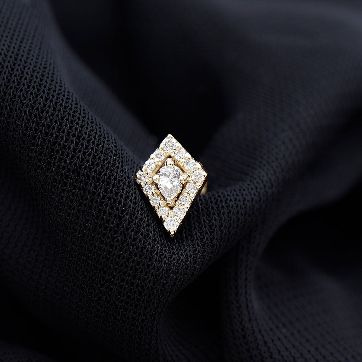 Unique Moissanite Kite Earring for Cartilage Piercing