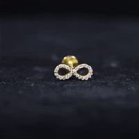 Round Diamond Infinity Earring for Cartilage Piercing
