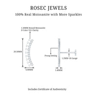 Certified Moissanite Curved Crawler Earring