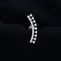 Certified Moissanite Curved Crawler Earring