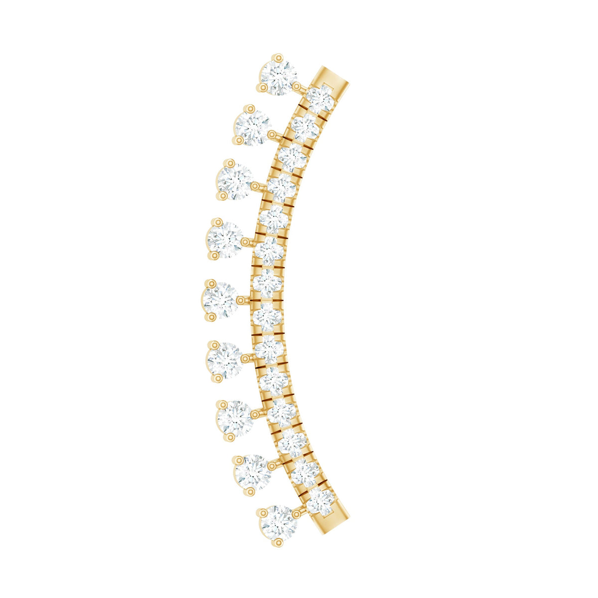 Certified Moissanite Curved Crawler Earring