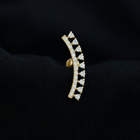 Certified Moissanite Curved Crawler Earring