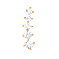 Minimal Moissanite Crawler Earring For Helix Piercing