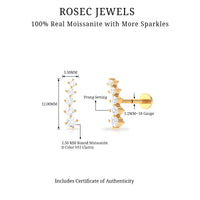 Minimal Moissanite Crawler Earring For Helix Piercing