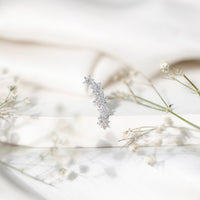 Diamond Flower Ear Crawler Earring