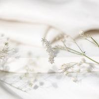 Diamond Flower Ear Crawler Earring