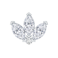 Marquise Diamond Lotus Flower Earring for Helix Piercing