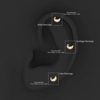 Real Diamond Moon Star Earring for Cartilage Piercing