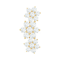 Certified Moissanite Flower Ear Climber Earring