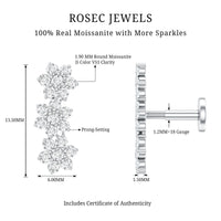 Certified Moissanite Flower Ear Crawler Earring for Women