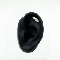 Certified Moissanite Flower Ear Crawler Earring for Women