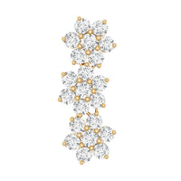 Certified Moissanite Flower Ear Crawler Earring for Women