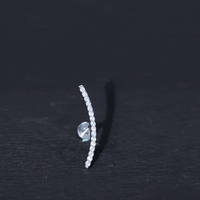Certified Moissanite Curved Climber Earring for Her