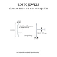 Certified Moissanite Curved Climber Earring for Her