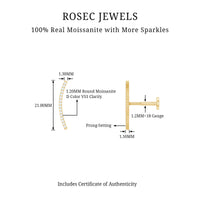Certified Moissanite Curved Climber Earring for Her