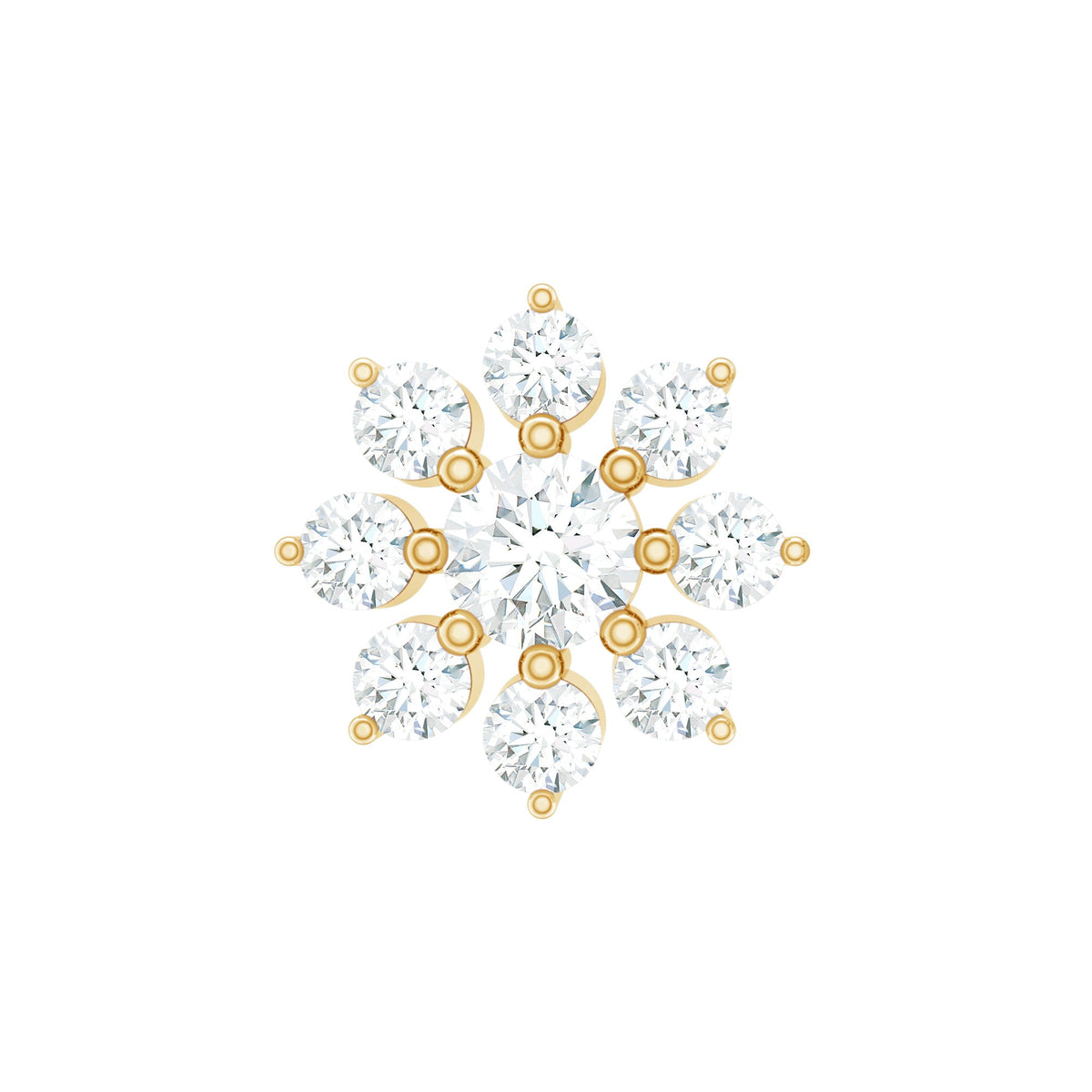 Minimalist Moissanite Flower Cartilage Earring