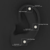 Minimalist Moissanite Flower Cartilage Earring
