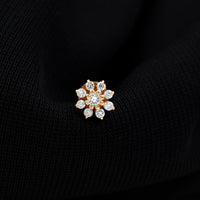 Minimalist Moissanite Flower Cartilage Earring